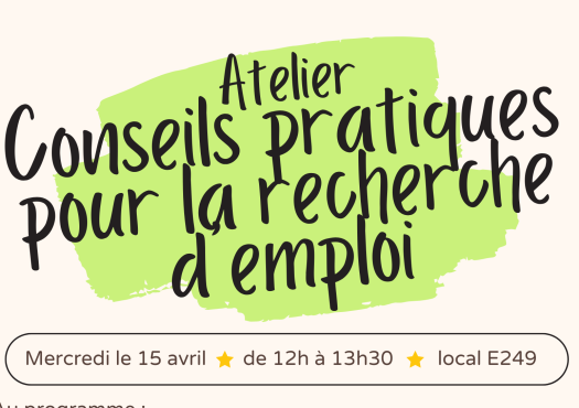 Atelier conseils pratiques recherche d emploi 1